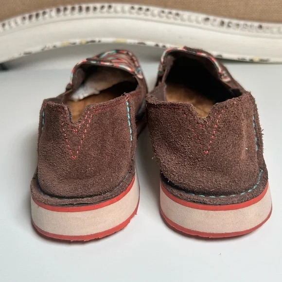Ariat Women's Cruiser Palm Brown Suede Serape Mesh Slip On Shoes Loafers Sz 7.5 - Picture 7 of 16